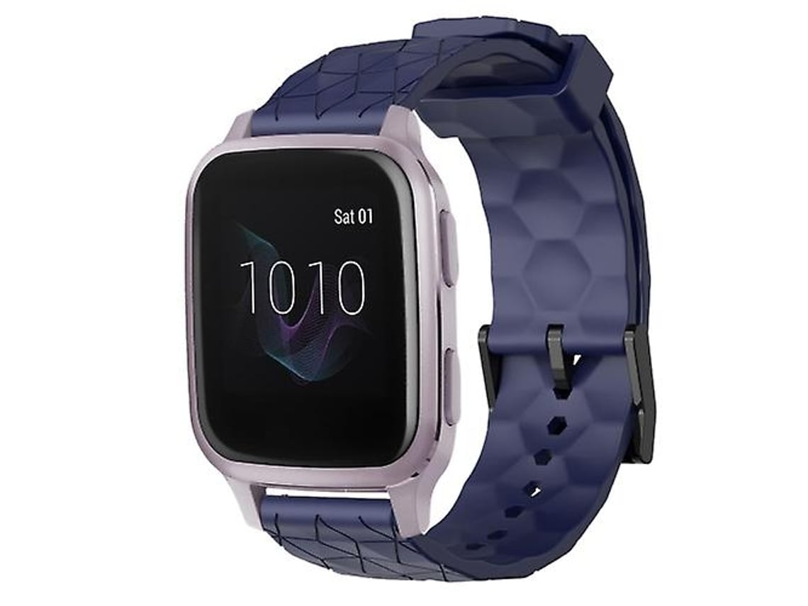 Lurelia Pulseira De Silicone Cor Sólida Com Padrão Futebol 20 Mm, Compatível Garmin Venu Sq (azul Marinho) Da
