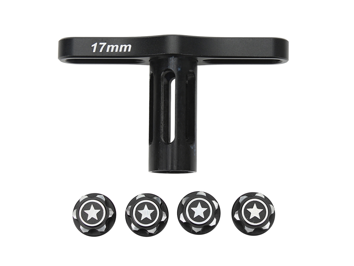Chave E Parafusos Hexagonais 17mm Para Carro Rc Traxxas 1/10 1/8, Manga De Alumínio Preta