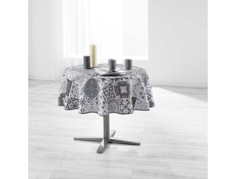 Toalha de Mesa Redonda Cdaffaires 0 180 Cm Poliéster com Estampa Persa Cinza DOUCEUR D'INTERIEUR