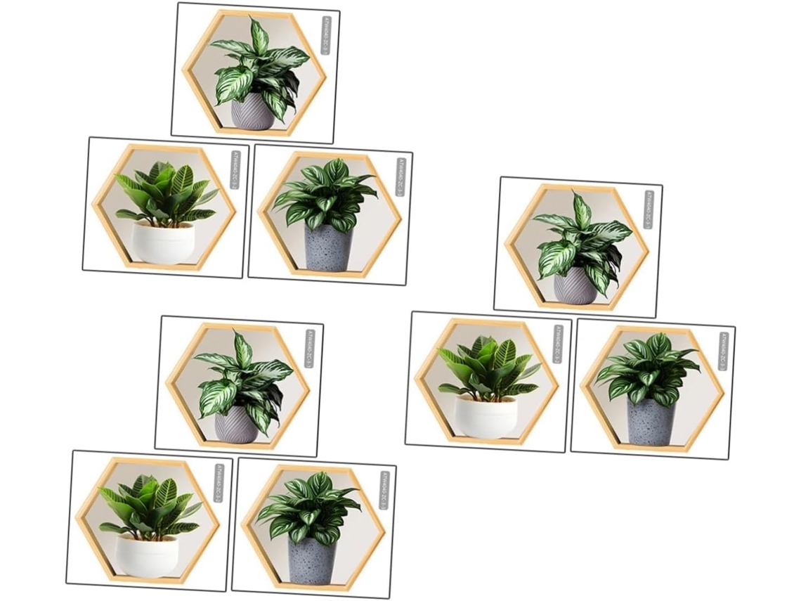 9 Folhas De Adesivos De Parede Com Plantas - Decoração Criativa Para Sala De Estar E