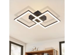 Nettlife Candeeiro De Teto Led, Square Led Ceiling Light Preto 24 W 4000 K Neutro Branco Moderno Lâmpada De Cozinha, Ip20, 6 Cm, Regulável