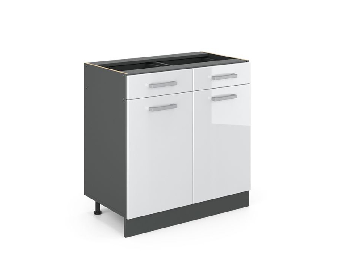 Móveis de cozinha R-Line, Mármore PT 80 cm, Branco Alto Brilho, Vicco