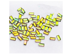 Paillettes De Décoration Pour Ongles En Verre Glitter Avec Base Plate - Rectangle Pour Manucure 3d