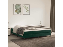 Vidaxl Estrutura De Cama Com Molas 160x200 Cm Veludo Verde-escuro