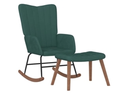 Rocking Chair With Stool, Rocking Chairs With Stools Vidaxl Verde Veludo