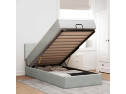 Vidaxl Estrutura Cama Otomana Colchão 90x190 Cm Veludo Cinzento Claro