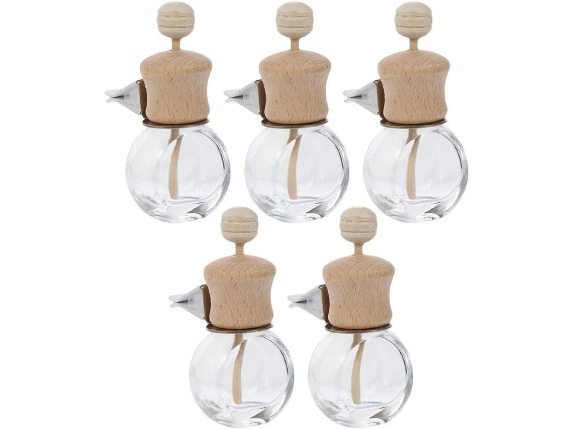 Conjunto De 5 Frascos De Aromatizador De Ar Para Carro Com Clipes.