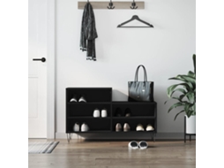 Vidaxl Sapateira 102x36x60 Cm Derivados De Madeira Preto