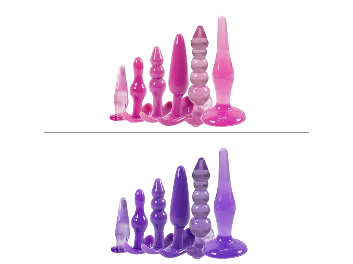 Conjunto 6 Tapones Anal De Silicona Brinquedos Sexo Adulto Estimulador De Clitóris E Ponto G