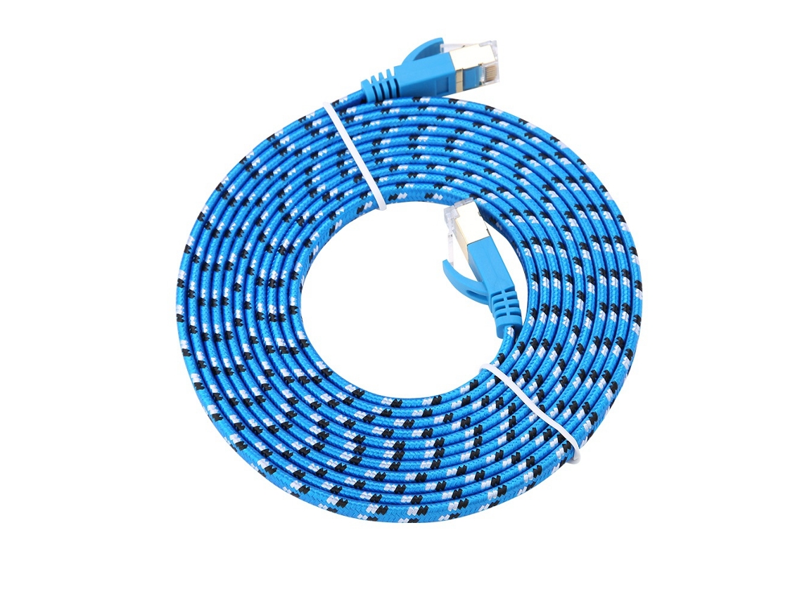 Cabo De Rede Cat7 Ultrafino E Plano De 5m 8 Núcleos 1000mhz 32awg Cobre Sem Oxigênio Rj45