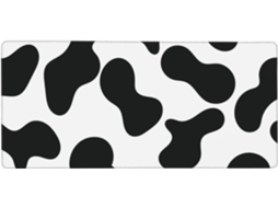 Mousepad Grande para Computador com Estampa de Vaca e Base Borracha Antiderrapante, 40 X 90 Cm Seguro Durável