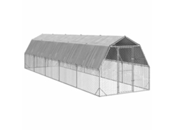 Vidaxl Corrida De Galinhas Com Telhado 2,5x10x2,25 M Aço Galvanizado