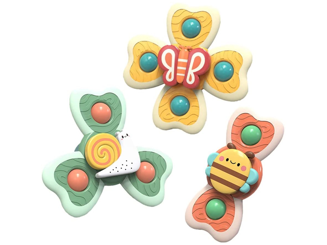 Brinquedo De Banho Giratório Com Ventosa Para Bebê Brincadeira Sensorial Jogo De Rotacionar Presente