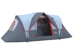 Tenda de Campismo OUTSUNNY (450x215x180 cm - Azul - Poliéster - 6 Pessoas)