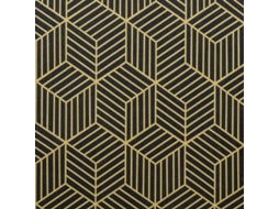 Papel Pintado Autoadhesivo Hexágonos Geométricos Oro Y Negro Removible Para Decoración Moderna