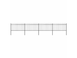 Vidaxl Cerca De Jardim Com Topo Em Forma De Lança Em Aço 671x100 Cm, Preta