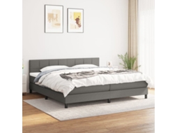 Vidaxl Cama Com Molas/colchão 180x200 Cm Tecido Cinzento-escuro