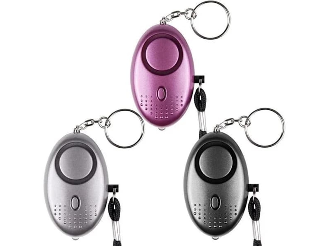 Kit 3 Alarmes Pessoais 130db Lanterna Led