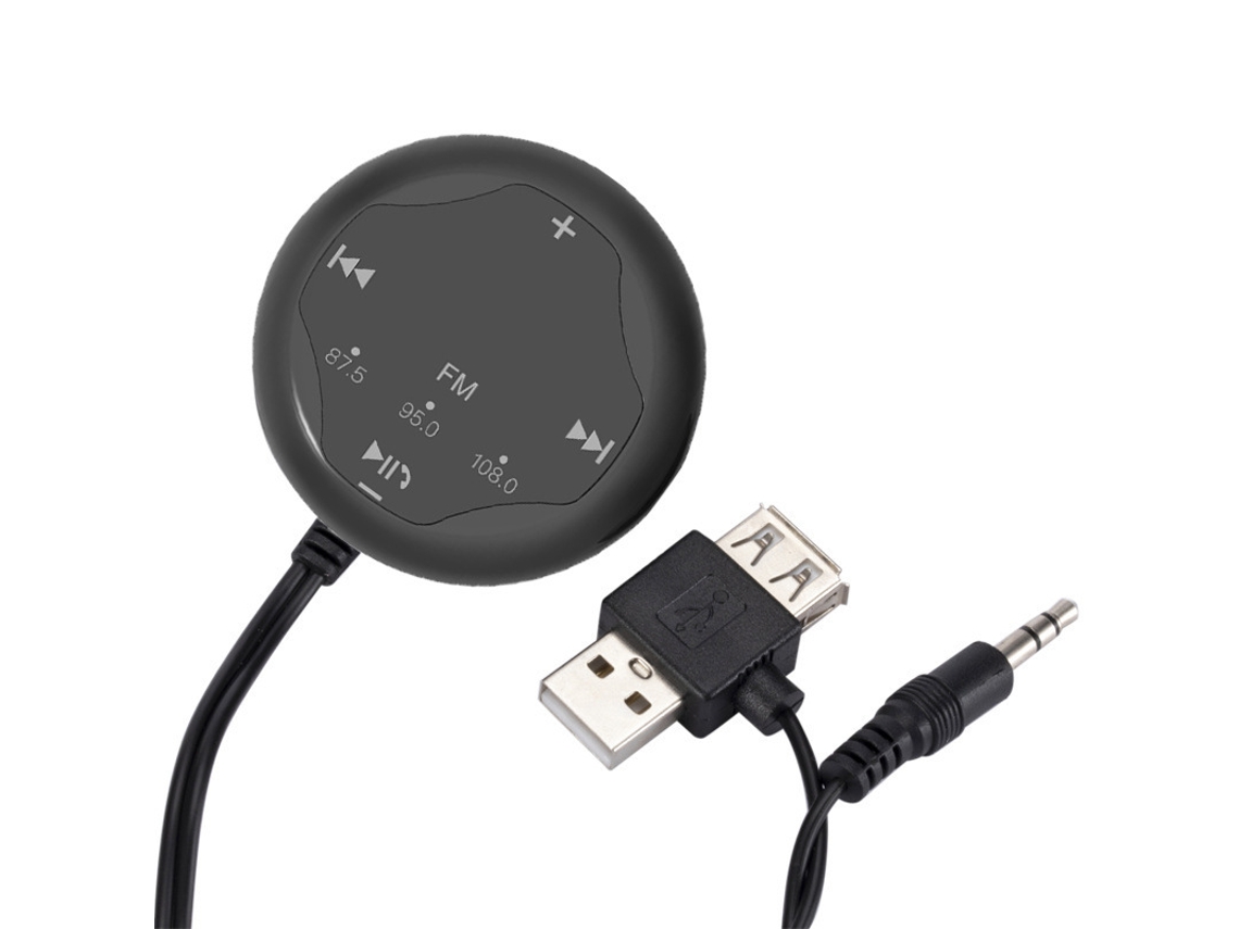 Transmissor Fm YIZHOOD Mp3 Bluetooth 5.0 3.5Mm Aux Adaptador de Áudio com U Disk Music Play Usb para Energia Preto