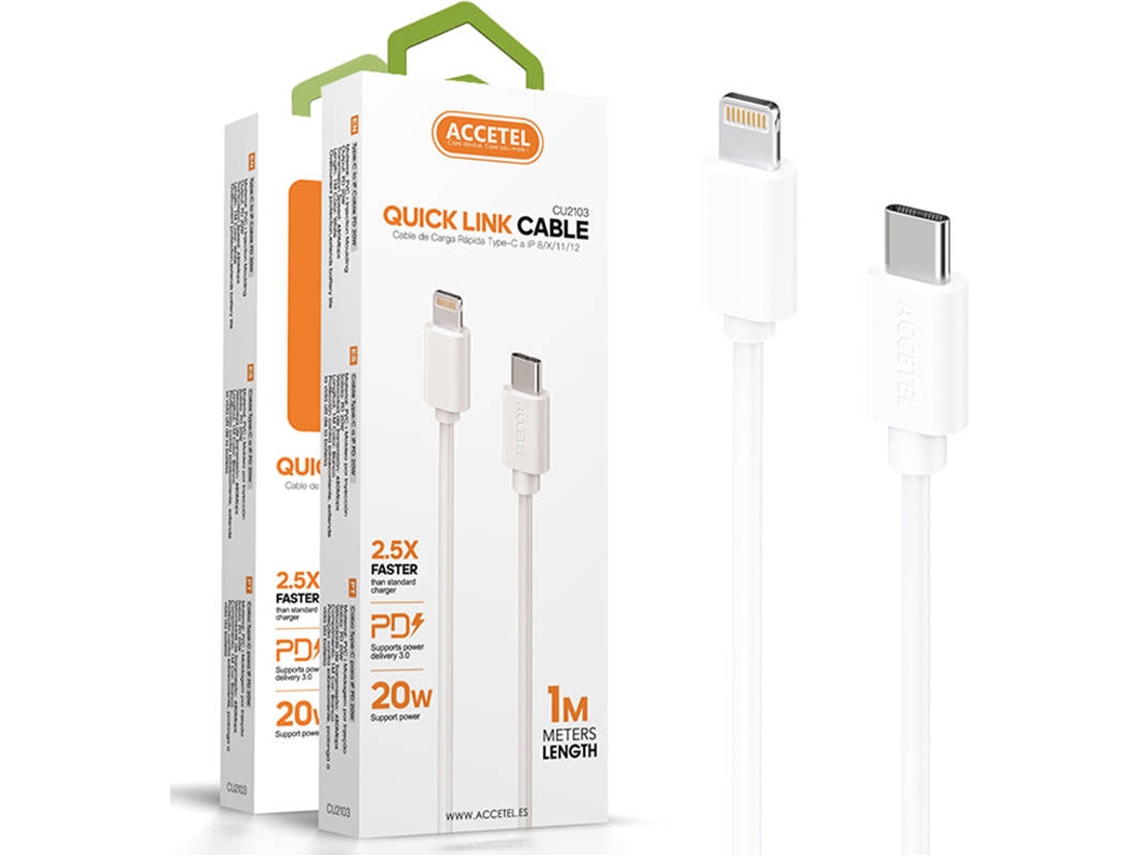 Cabo ACCETEL (Type-C - 1 m - Branco)