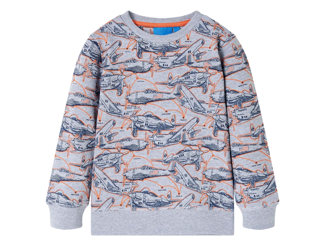 Sweatshirt Para Criança Cinzento Mesclado 128