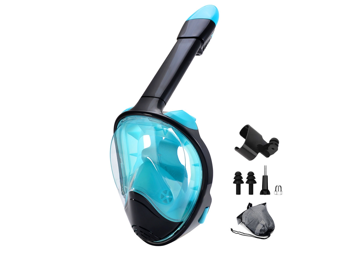 Nova Máscara De Mergulho Em Silicone Para Snorkeling, Totalmente Seca, À Prova D'água, Sem Vazamentos E Antiembaçante, Tamanho Adulto.verde-preto - P/