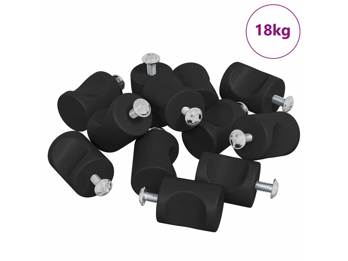Conjunto 968 Maçanetas De Armário Vidaxl Preto Ferro (m4 X 12 Mm)