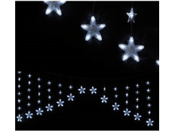 Adereço GUIRMA Cortina Estrelas 136 Led Branco 150 X