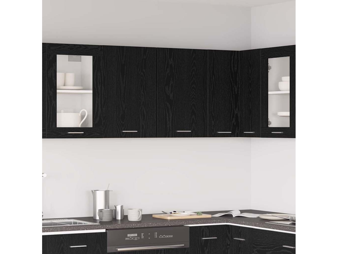 Vidaxl Armário Suspenso Lyon Carvalho Preto 80 X 31 X 60 Cm