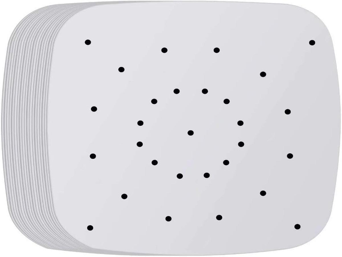 Papel para cozimento a vapor Lurelia, 100 unidades, quadrado, para vegetais, perfurado, para cozimento a vapor.