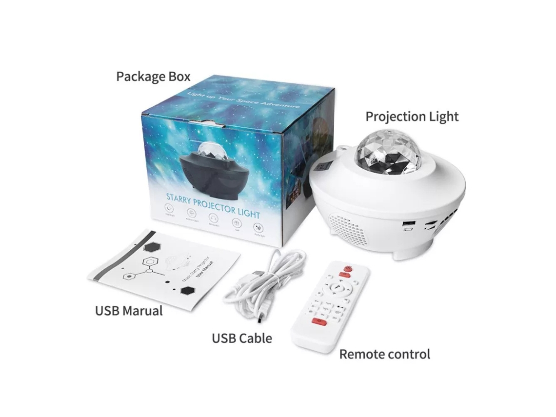 Projetor De Estrelas Com Alto Falante E Led Luzes Multicoloridas Aquaforge