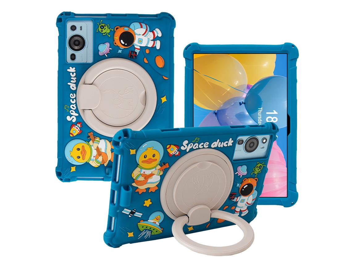 Capa Para Tablet Tcl Tab 10s, 10.1 Polegadas, Silicone Com Desenhos Cartoo Czhhmart Azul