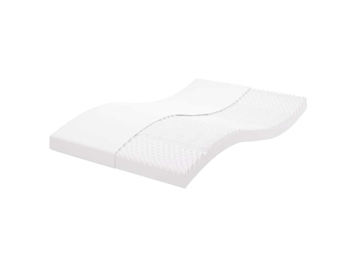 Vidaxl Colchão De Espuma 140x190 Cm 7 Zonas Dureza 20 Ild Branco