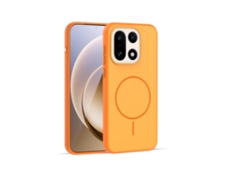 Capa Para Celular Dois Em Um Com Cores Contrastantes Para A Pelemagnético - Laranja Botão Metálico Independente - Honor Magic 8 Pro