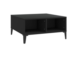 Mesa de centro 60x60x30 cm em madeira compensada preta, exclusiva da MAISON.