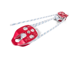 Bloco de Polia Dupla com Corda Trançada 12mm X 46m Sistema Escalada Carga Ruptura 35 Kn Alta Resistência para Uso Interno e Externo Esportes Amadores