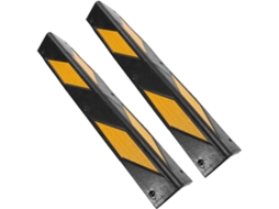 Bordas Refletivas Borracha Amarela (2 Peças) Para Paredes de Garagem.