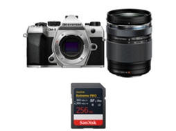 Om 5 Mark Ii Prateado + 14 150mm F/4 5.6 Ii + 1 Sandisk 256gb Extreme Pro Uhs ii Sdxc + Ebook “20 Dicas para Fotos Que Impressionam” OM SYSTEM