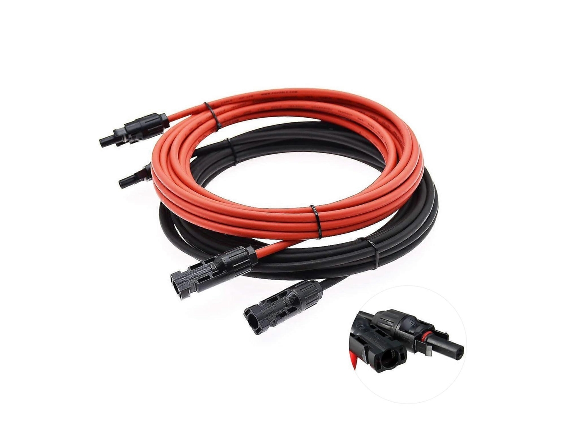 Cabo De Extensão Cabo Solar Vermelho/preto 4 Mm Com Conector Solar Montado Olysi Shop (5 M)