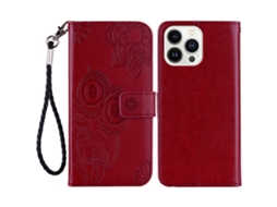 Capa Para Iphone 15 Pro Max Pele Sintética Vermelho