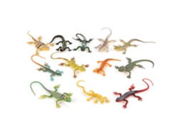 Conjunto De 12 Modelos De Lagarto Simulados Coloridos Brinquedos Educativos Para Crianças