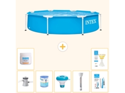 Piscina com Estrutura Redonda 244x51 Cm 8 peças S22449 INTEX