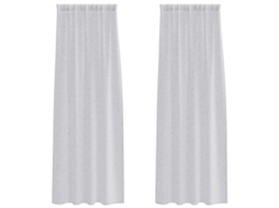 Maison Exclusive - Cortina De Voile 2 Pcs Cinzento-claro 260 X 140 Cm Poliéster