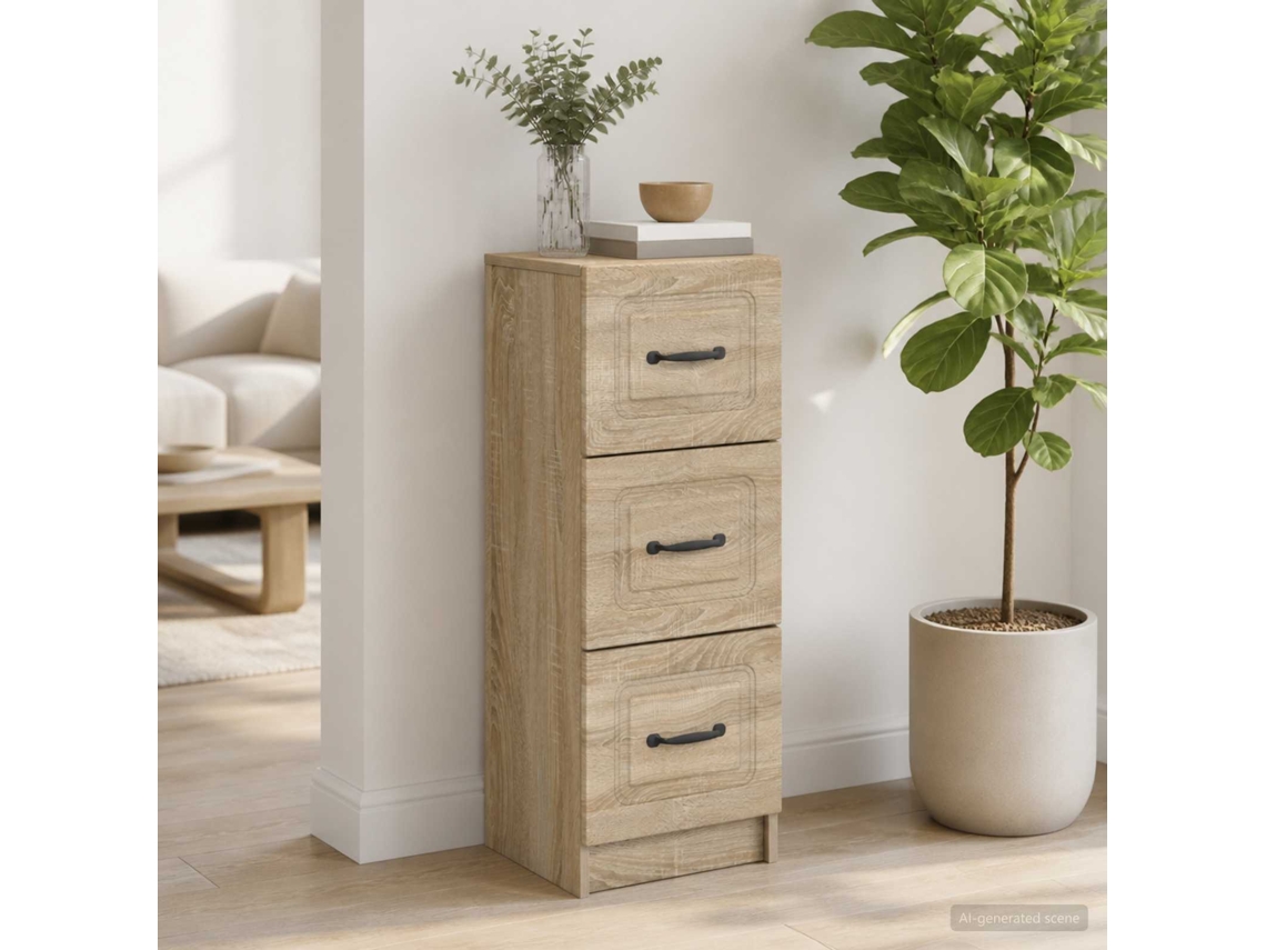Vidaxl Gabinete De Gavetas Carvalho Sonoma 33 X 34,5 X 87 Cm
