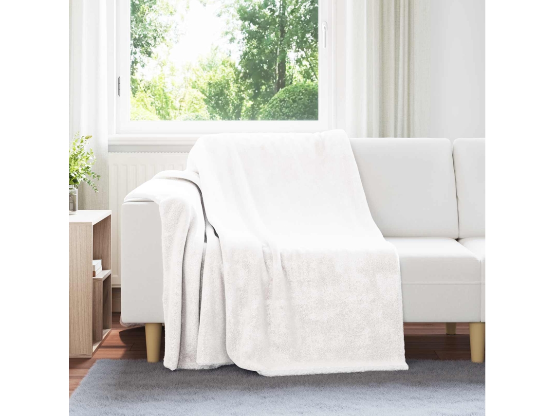 Vidaxl Cobertor Branco 150 X 200 Cm Lã