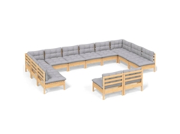 Garden Lounge Set, Garden Lounge Sets Vidaxl Cinzeto Madeira De Pinho (n/a)
