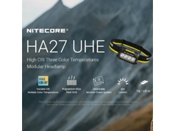 Nitecore Ha27 Uhe Lanterna Cabeça Preta Recarregável 800lm 3 Temperaturas Cor Usb-c Ip Corrida Caminhada Camping Pesca