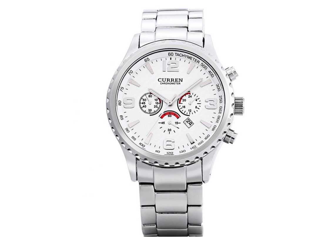 Reloj De Cuarzo Para Hombres Con Correa De Metal, Dial Redondo, Moda Actual