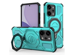 Capa Magnética Com Suporte Giratório De Metal Para Oppo Reno14 Pro 5g (global) Pc Capa Traseira De Tpu Azul Bebê
