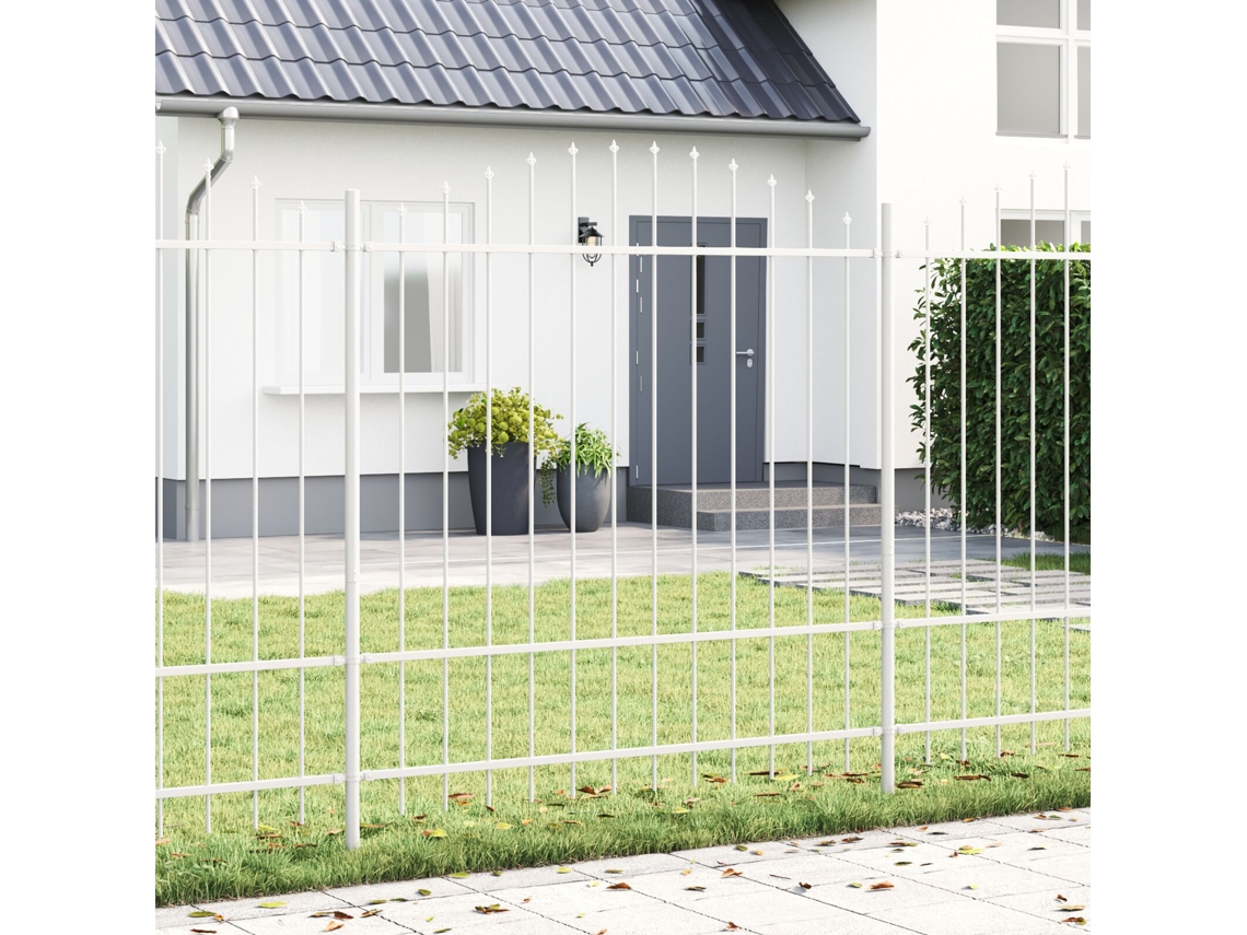 Cerca De Jardim Com Topo Em Arco Branco 6,8x1,75 M Em Aço Lovely Home